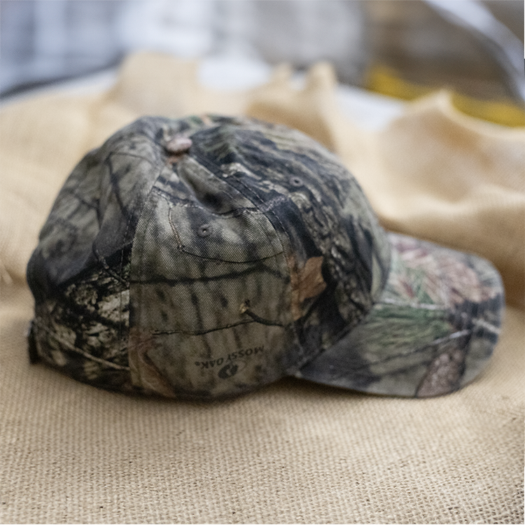 Skeleton Hand Peace Sign Mossy Oak Camo Hat Embroidered