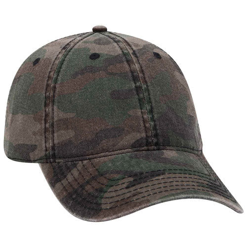 OTTO CAP Camouflage 6 Panel Low Profile Baseball Cap Garment Washed Cotton Twill-Custom Embroidery
