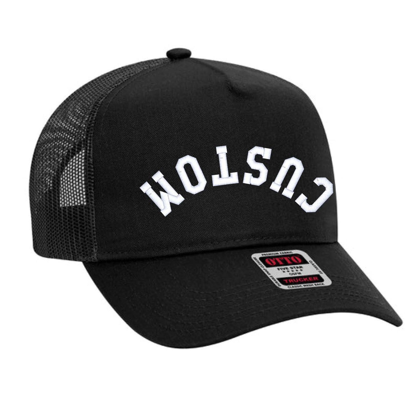 Upside Down Arc Custom Text Embroidered Hat