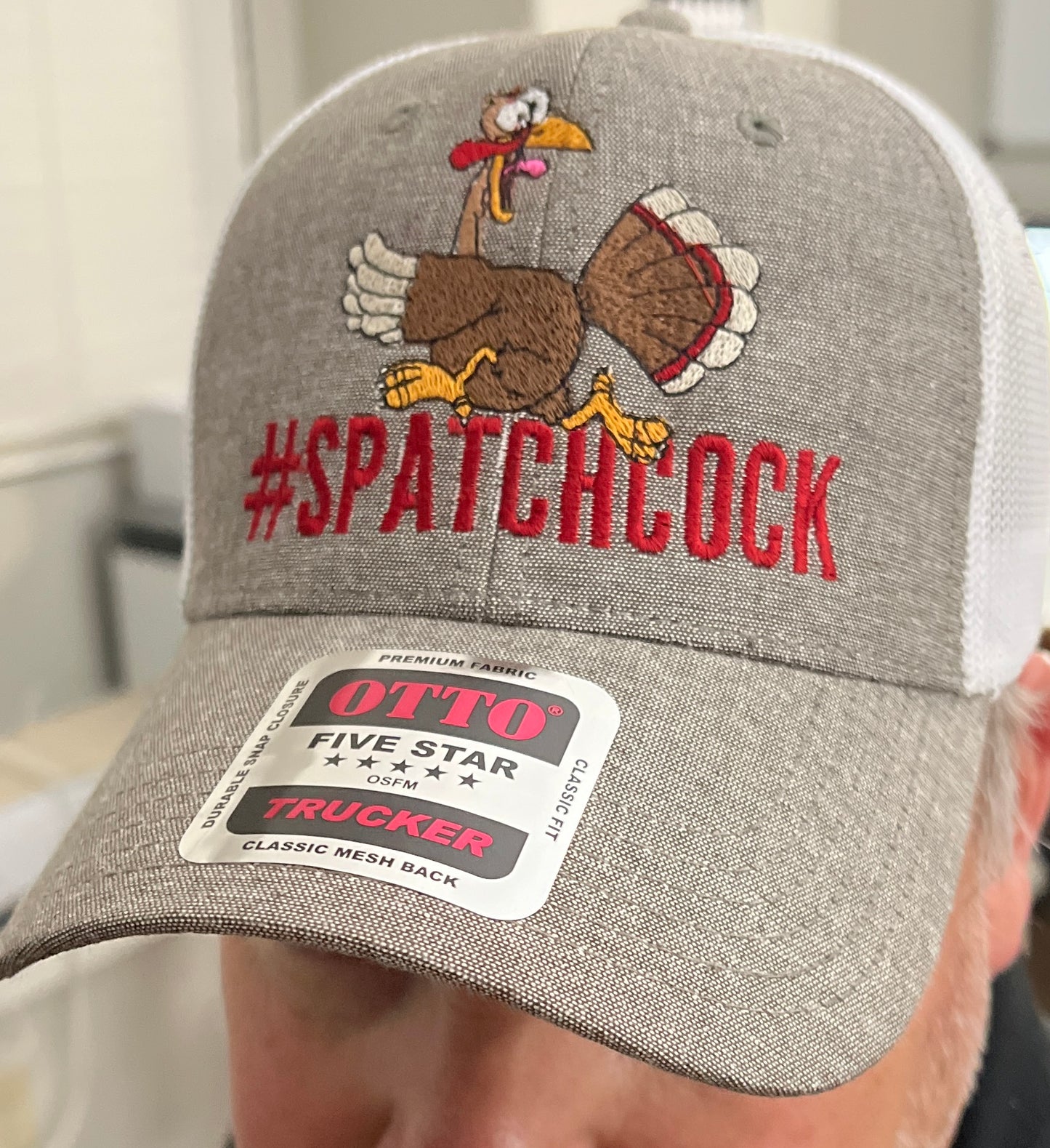 Spatchcock Thanksgiving Turkey Funny Trucker Mesh Embroidered Hat