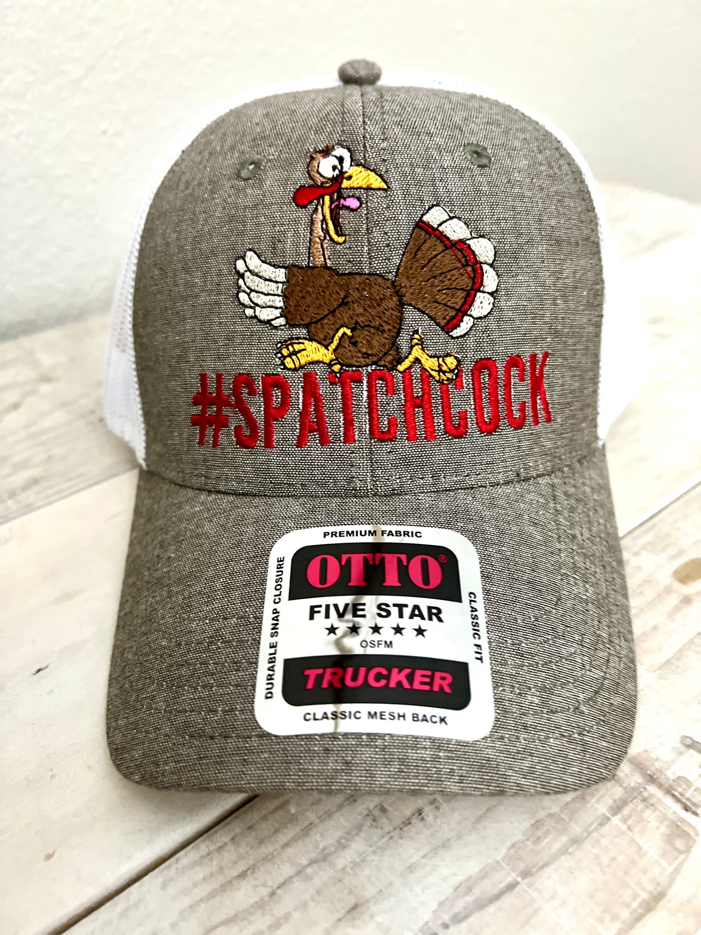 Spatchcock Thanksgiving Turkey Funny Trucker Mesh Embroidered Hat