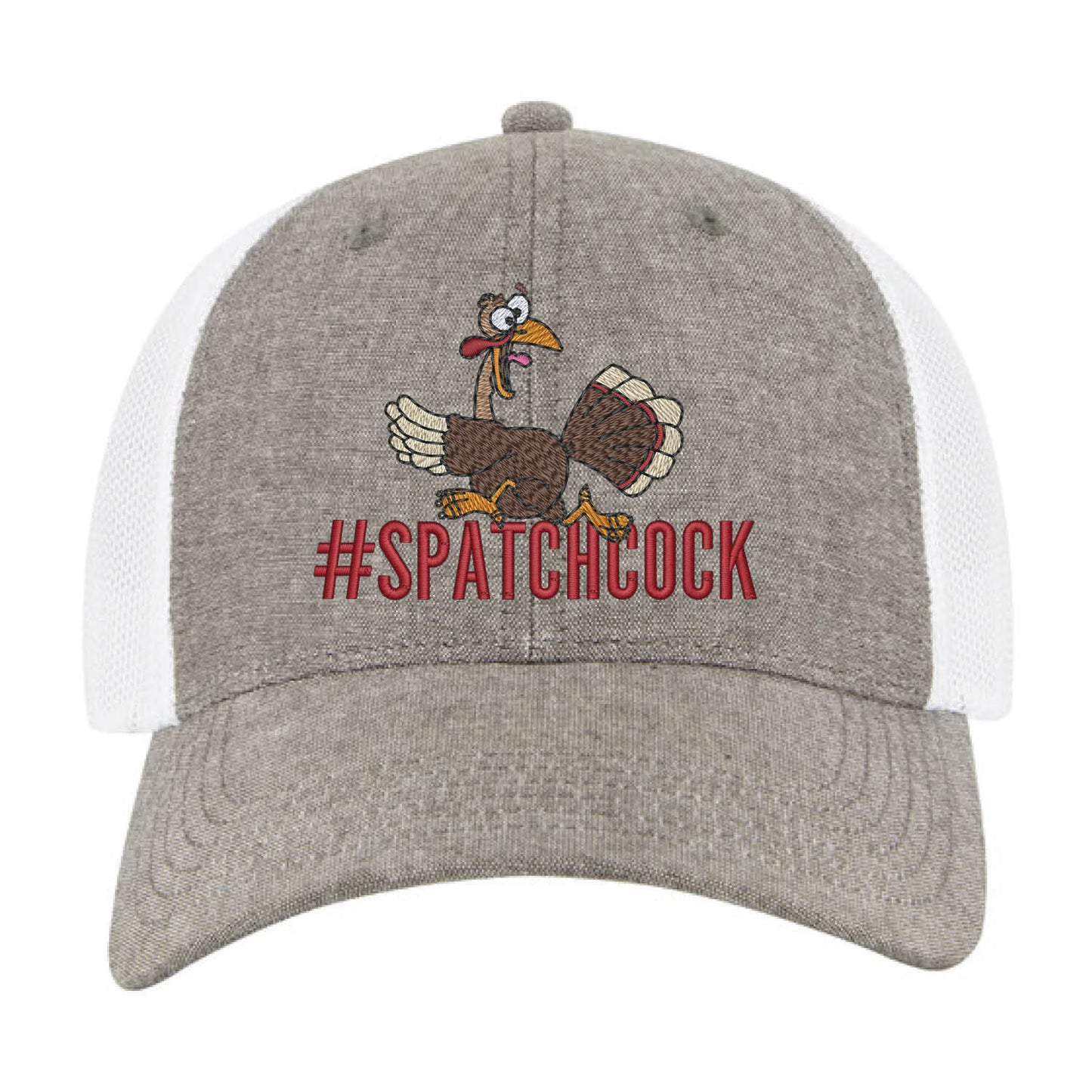 Spatchcock Thanksgiving Turkey Funny Trucker Mesh Embroidered Hat