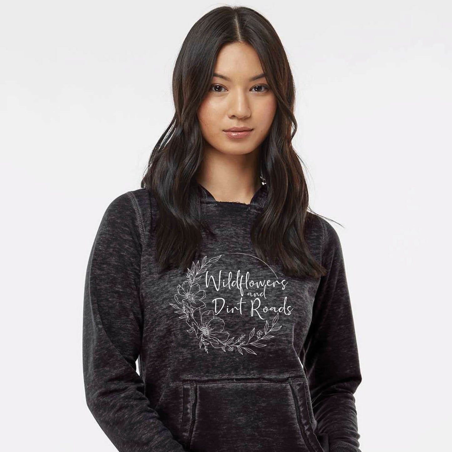 Wildflowers and Dirt Roads - Women's Hooded Lightweight Pullover